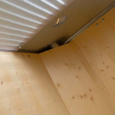 Innenansicht Humero Rollin’ Dach mit integriertem LED-Lichtmodul.